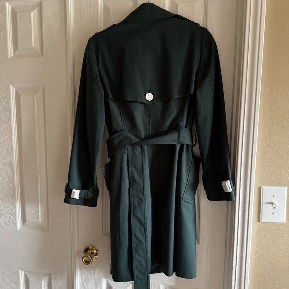 NWT Club Monaco Dark Green Trench Coat - Picture 2 of 6